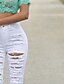 billige Pants-Dame Basale kinesisk Bukser Ensfarvet Medium Talje Løstsiddende Hvid S M L XL XXL