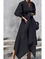 cheap Elegant Dresses-Women&#039;s Midi Dress A Line Dress Black Half Sleeve Solid Color V Neck Summer Elegant 2022 S M L XL