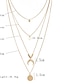 baratos Colares Multicamadas-Mulheres colares em camadas cromada Dourado 51 cm Colar Jóias Para Diário