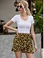 baratos Skirts-Mulheres Básico Saias Floral Frufru Amarelo S M L / Mini