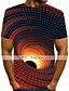 baratos T-Shirts-Homens Camiseta Camisa Social Decote Redondo Gráfico 3D impressão Abstrato Preto Manga Curta Imprimir Diário Blusas Básico Exagerado