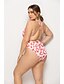 cheap Plus Size Swimwear-Women&#039;s One Piece Tankini Swimsuit Abstract Leopard White Red Swimwear Bathing Suits