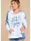 billige Hættetrøjer &amp; sweatshirts-Dame Pullover-hættetrøje Batikfarvet Basale Hættetrøjer Sweatshirts Lyseblå