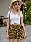 billige Skirts-Dame Basale Nederdele Blomstret Drapering Gul S M L / Mini