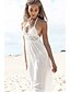 cheap Boho Dresses-Women&#039;s Lace Maxi long Dress White Sleeveless Solid Color Backless Mesh Spring V Neck Hot Casual Streetwear 2021 S M L XL