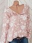 cheap Tops &amp; Blouses-Women&#039;s Blouse Shirt Floral Flower Long Sleeve Print Round Neck Tops Black Blue Red