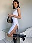 abordables Vestidos casuales-Mujer Vestido de Vaina Mini vestido Manga Corta Color sólido Verano Casual 2021 Blanco Negro S M L