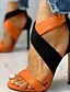 baratos Sandals-Mulheres Sandálias Salto Agulha Dedo Aberto Diário Camurça Verão Laranja
