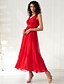 billige Elegant kjole-Dame Swing Kjole Maxi lang kjole Blå Rød Uden ærmer Helfarve Sommer V-hals Elegant 2021 XS S M L XL