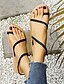 cheap Sandals-Women&#039;s Sandals Flat Sandals Daily Beach Flat Sandals Summer Flat Heel Open Toe Boho PU Loafer Black Yellow