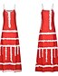 cheap Maxi Dresses-Women&#039;s Swing Dress Red Yellow Royal Blue Sleeveless Striped Color Block Cut Out Patchwork Spring &amp; Summer Strap Hot Elegant Streetwear Cotton 2021 S M L XL XXL 3XL 4XL 5XL / Plus Size