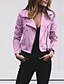 cheap Jackets-Women&#039;s Jacket Daily Short Coat Notch lapel collar Regular Fit Jacket Long Sleeve Solid Colored Blue Blushing Pink