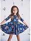 cheap New Arrivals-Mommy and Me Dress Floral Half Sleeve Basic Sweet Above Knee Blue