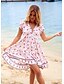 preiswerte Minikleider-Damen A-Linie Kleid Minikleid - Kurzarm Blumen Sommer V-Ausschnitt Freizeit 2020 Rosa Grün S M L XL