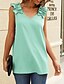 cheap Tank Tops-Women&#039;s Blouse Solid Colored V Neck Daily Sleeveless Tops Green Black Fuchsia