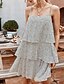 preiswerte Casual Kleider-Damen Trägerkleid Minikleid Weiß Blau Rosa Ärmellos Punkt Sommer heiß Elegant 2021 S M L XL
