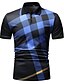 cheap Polos-Men&#039;s Polo Check Short Sleeve Daily Tops White Black Navy Blue