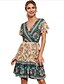 cheap Casual Dresses-Women&#039;s A Line Dress Knee Length Dress Blushing Pink Short Sleeve Print Summer V Neck Casual Chinoiserie 2021 S M L XL