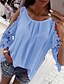 abordables Tops &amp; Blouses-Femme T shirt Tee Noir Blanche Rose Claire Couleur Pleine Manches 3/4 du quotidien Col Rond Coton Ample