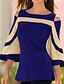 economico Tops &amp; Blouses-Per donna Blusa Camicia Fantasia floreale Monocolore Fiore decorativo Tagliato Rotonda Top Top di base Nero Blu Rosso