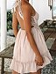 cheap Mini Dresses-Women&#039;s A Line Dress Short Mini Dress White Black Blue Red Blushing Pink Fuchsia Sleeveless Solid Color Summer V Neck Elegant Sexy 2021 S M L XL XXL 3XL 4XL 5XL
