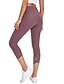 abordables Deporte Athleisure-Mujer Alta cintura Pantalones de yoga Retazos Leggings Capri Control de barriga Levantamiento de tope Estiramiento de 4 maneras Púrpula Claro Rosa Nailon Malla Yoga Aptitud física Corriendo Deportes