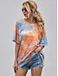 cheap 07/15/2020-Women&#039;s Tunic Tie Dye Short Sleeve Daily Tops Basic Orange