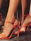 abordables Pumps &amp; Heels-Mujer Sandalias Sandalias de tacón Tacón de Aguja Puntera abierta Diario PU Negro Amarillo Naranja