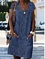 abordables Mini Robes-Femme Robe Droite Robe Longueur Genou Bleu Arc-en-ciel Blanche Manches Courtes Rayé Eté Col en V Simple mumu 2021 S M L XL XXL 3XL 4XL 5XL
