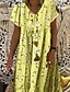 cheap Mini Dresses-Women&#039;s A Line Dress Short Mini Dress Yellow Gray Beige Light Blue Short Sleeve Floral Summer V Neck Casual 2021 S M L XL XXL 3XL 4XL 5XL