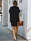 cheap Mini Dresses-Women&#039;s Shift Dress Knee Length Dress Wine Black Short Sleeve Solid Color Patchwork Fall Summer V Neck Hot Streetwear Oversized 2021 S M L XL XXL
