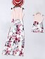 cheap New Arrivals-Mommy and Me Dress Rose Floral Print Sleeveless Sweet Boho Maxi Blushing Pink