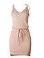 billige Uformelle kjoler-Dame Kjole med stropper Minikjole - Ermeløs Helfarge Sommer Elegant 2020 Rosa Militærgrønn S M L XL