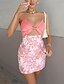 cheap Two Piece Sets-Women&#039;s Active Sophisticated Floral Two Piece Set Strap Tank Top Skirt Backless Ruched Tops / Short