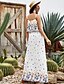 abordables Dresses-Mujer Vestido de tirantes Vestido largo maxi Blanco Sin Mangas Floral Verano Elegante 2021 S M L XL XXL