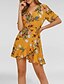 cheap Boho Dresses-Women&#039;s Basic Sheath Dress - Floral Ruffle Patchwork Print Yellow L XL XXL