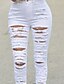 baratos Pants-Mulheres Básico chinês Calças Cor Sólida Cintura Média Solto Branco S M L XL XXL