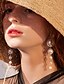 abordables Pendientes colgantes-Mujer Pendients de aro Precioso Pera Perla Artificial Aretes Joyas Blanco Para Fiesta