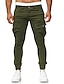 cheap Pants-Basic Men&#039;s Tactical Cargo Daily Going out Pants Full Length Solid Colored Drawstring White Black Army Green Dark Gray