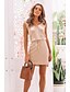 billige Uformelle kjoler-Dame Kjole med stropper Minikjole - Ermeløs Helfarge Sommer Elegant 2020 Rosa Militærgrønn S M L XL