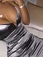 preiswerte Bodycon Kleider-Damen Trägerkleid Minikleid Silber Schwarz Rote Ärmellos Volltonfarbe Sommer V-Ausschnitt Sexy Party Klub Schlank 2021 S M L