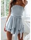 preiswerte Casual Kleider-Damen Etuikleid Minikleid Ärmellos Volltonfarbe Sommer Elegant 2021 Weiß Blau S M L XL