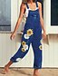 baratos Jumpsuits &amp; Rompers-Mulheres Azul Cinzento Azul Claro Macacão Floral