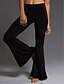 abordables Pantalones Mujer-Mujer Ajustado a la Bota pantalones Pantalones Timbre Negro Básico Media cintura Color sólido S M L XL / Holgado