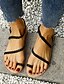 cheap Sandals-Women&#039;s Sandals Flat Sandals Daily Beach Flat Sandals Summer Flat Heel Open Toe Boho PU Loafer Black Yellow