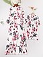 cheap New Arrivals-Mommy and Me Children&#039;s Day Dress Floral Print Blue Blushing Pink Green 3/4 Length Sleeve Maxi Sweet Matching Outfits / Boho