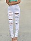 abordables Pants-Femme basique Chino Pantalon Couleur Pleine Taille médiale Ample Blanche S M L XL XXL