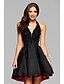cheap Party Dresses-A-Line Sexy Black Homecoming Cocktail Party Dress Halter Neck Sleeveless Short / Mini Stretch Satin with Pleats Appliques 2020