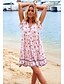preiswerte Minikleider-Damen A-Linie Kleid Minikleid - Kurzarm Blumen Sommer V-Ausschnitt Freizeit 2020 Rosa Grün S M L XL