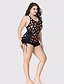 cheap Plus Size Swimwear-Women&#039;s Bikini Swimsuit Criss Cross Geometric Black Swimwear Bathing Suits